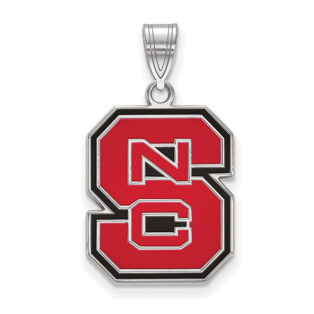 Sterlingsilber Rhodiniert Logoart North Carolina State University N C S Groß Emailliert Anhänger