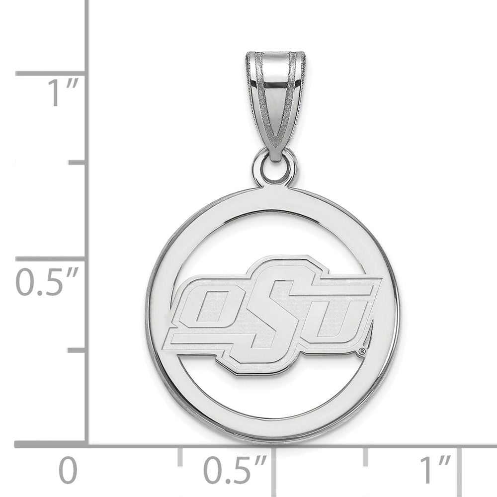 Sterlingsilber Rhodiniert Logoart Oklahoma State University O S U Klein Kreis Anhänger