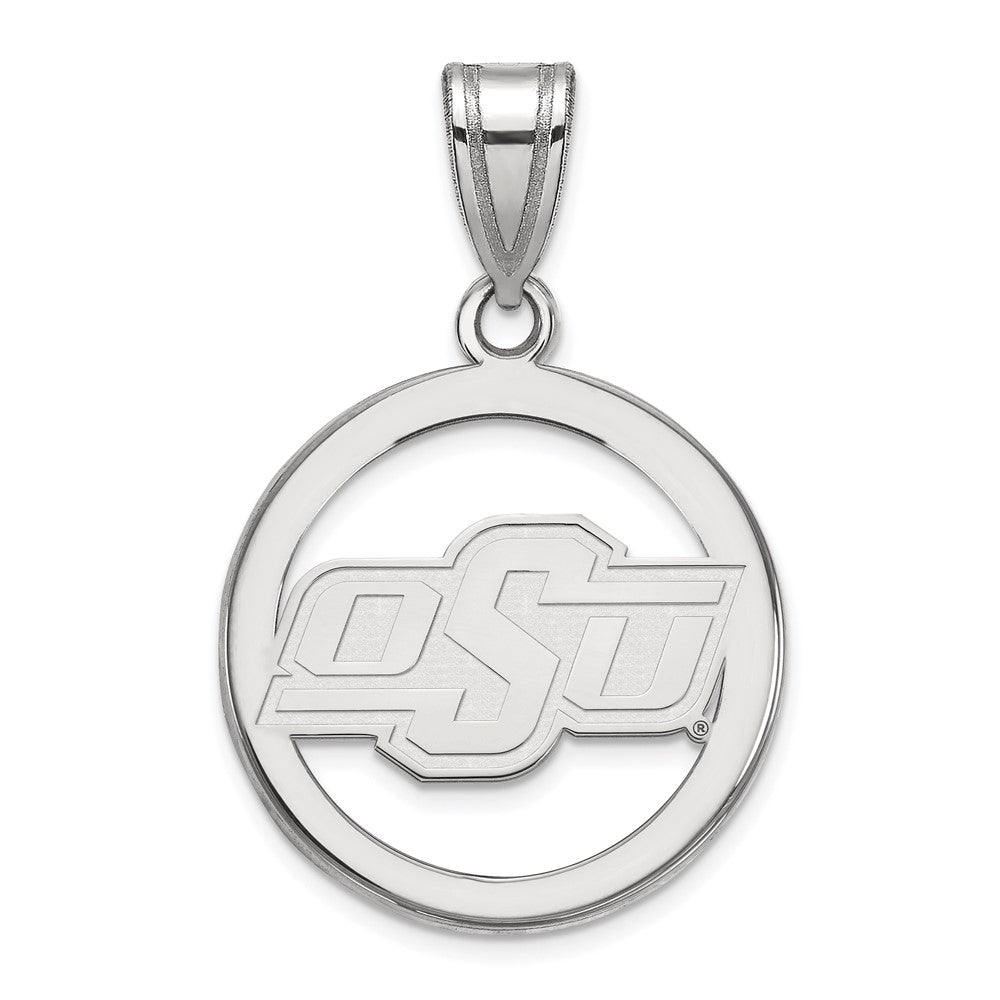 Sterlingsilber Rhodiniert Logoart Oklahoma State University O S U Klein Kreis Anhänger