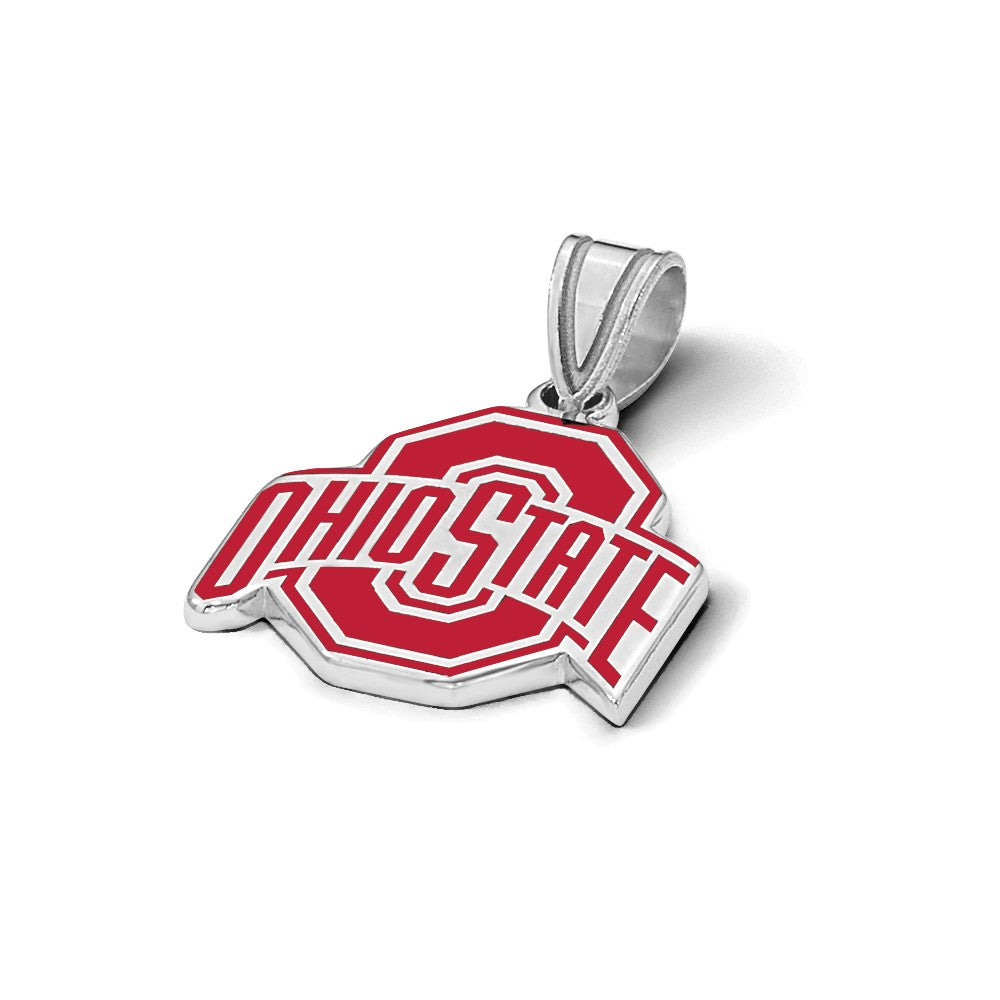 Sterlingsilber Rhodiniert Logoart The Ohio State University Mittel Emailliert Anhänger