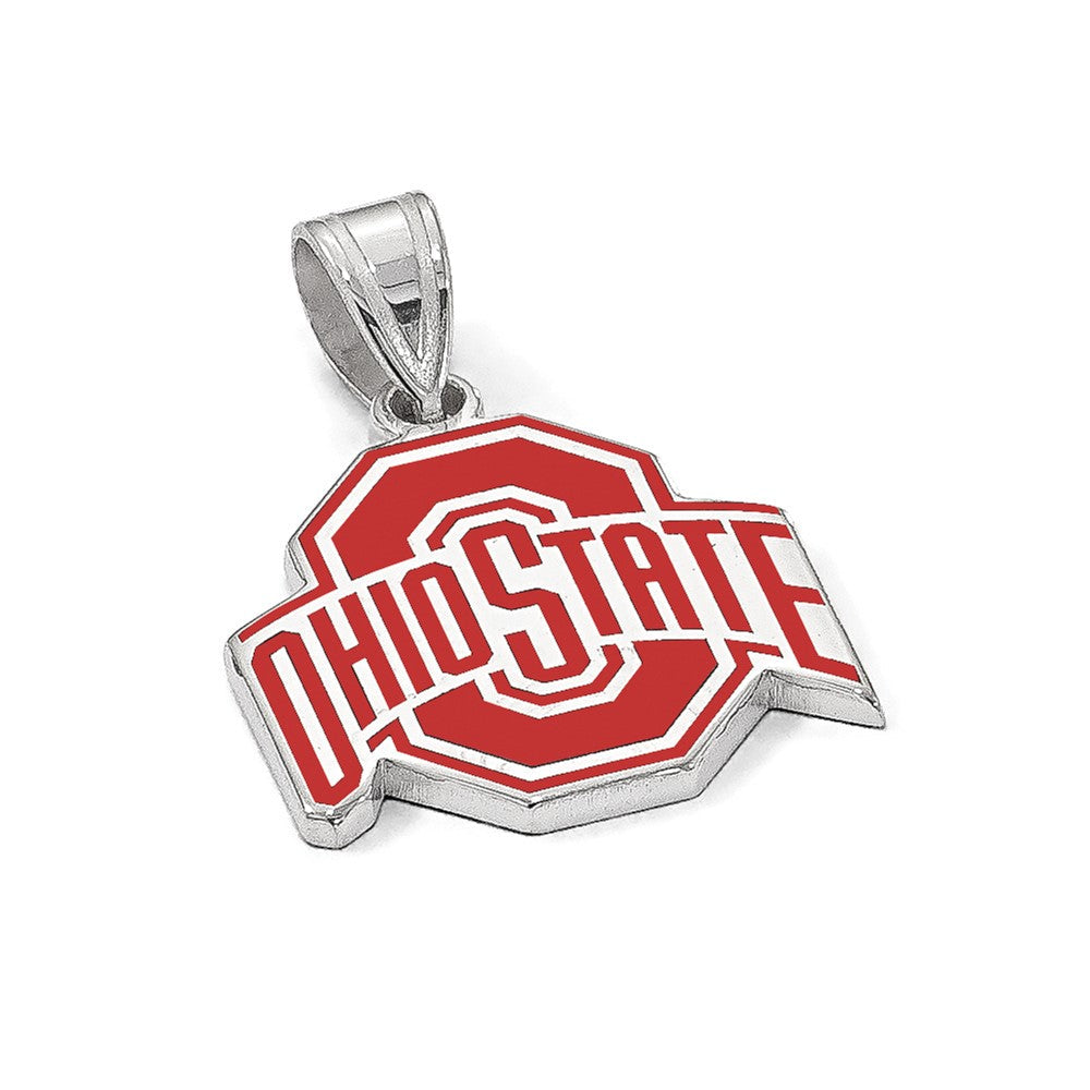 Sterlingsilber Rhodiniert Logoart The Ohio State University Mittel Emailliert Anhänger