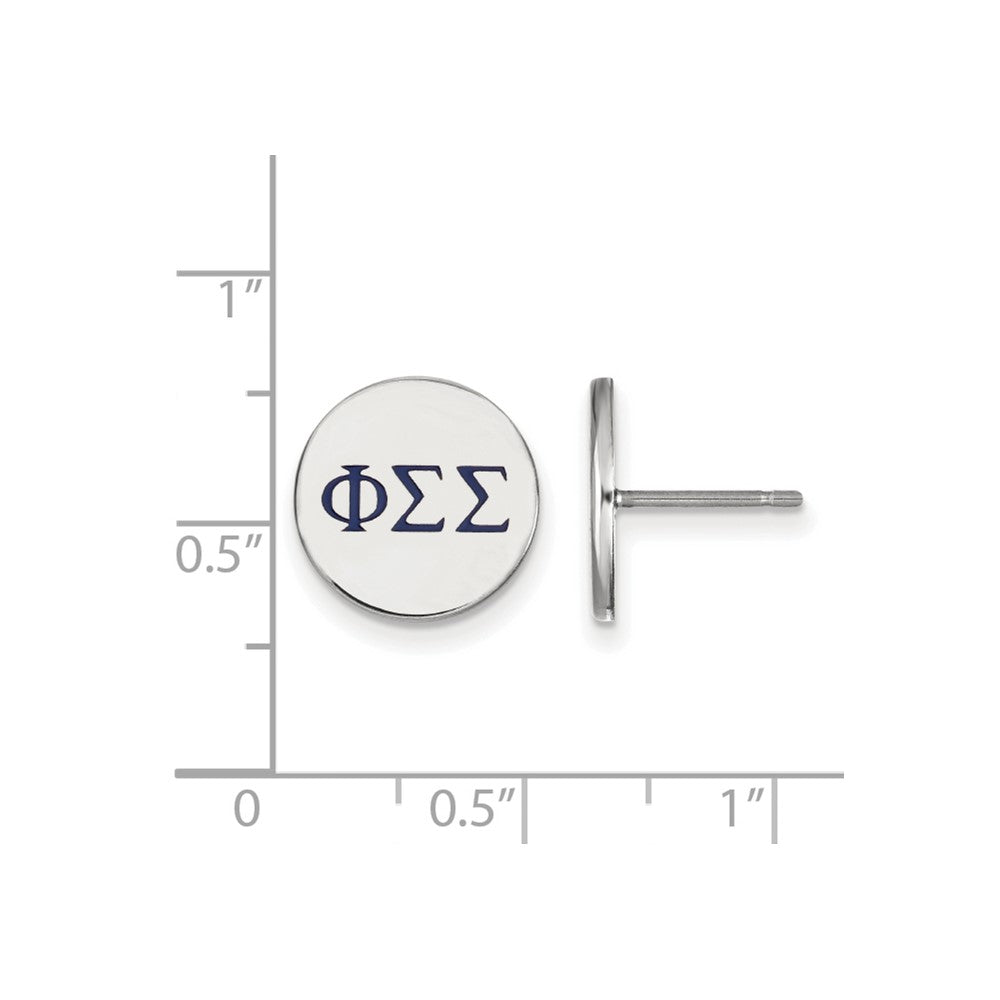 Sterlingsilber Rhodiniert Logoart Phi Sigma Sorority Greek Buchstaben Farbe Emaille Ohrstecker