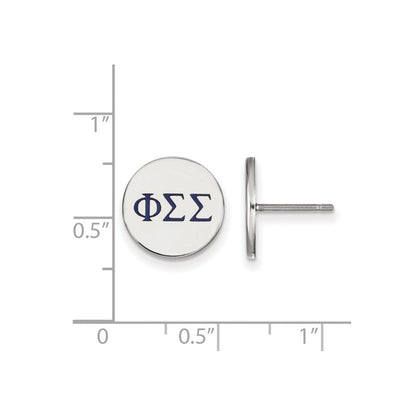 Sterlingsilber Rhodiniert Logoart Phi Sigma Sorority Greek Buchstaben Farbe Emaille Ohrstecker