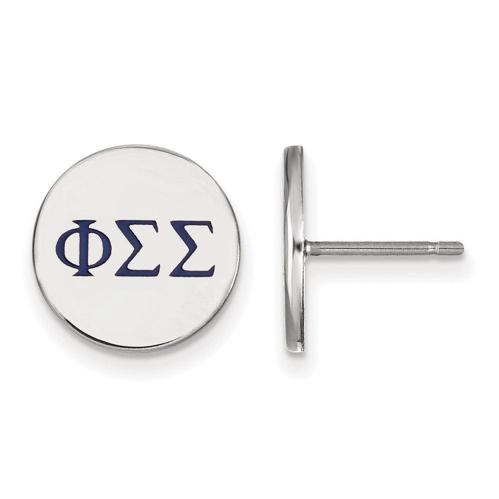 Sterlingsilber Rhodiniert Logoart Phi Sigma Sorority Greek Buchstaben Farbe Emaille Ohrstecker