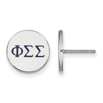 Sterlingsilber Rhodiniert Logoart Phi Sigma Sorority Greek Buchstaben Farbe Emaille Ohrstecker
