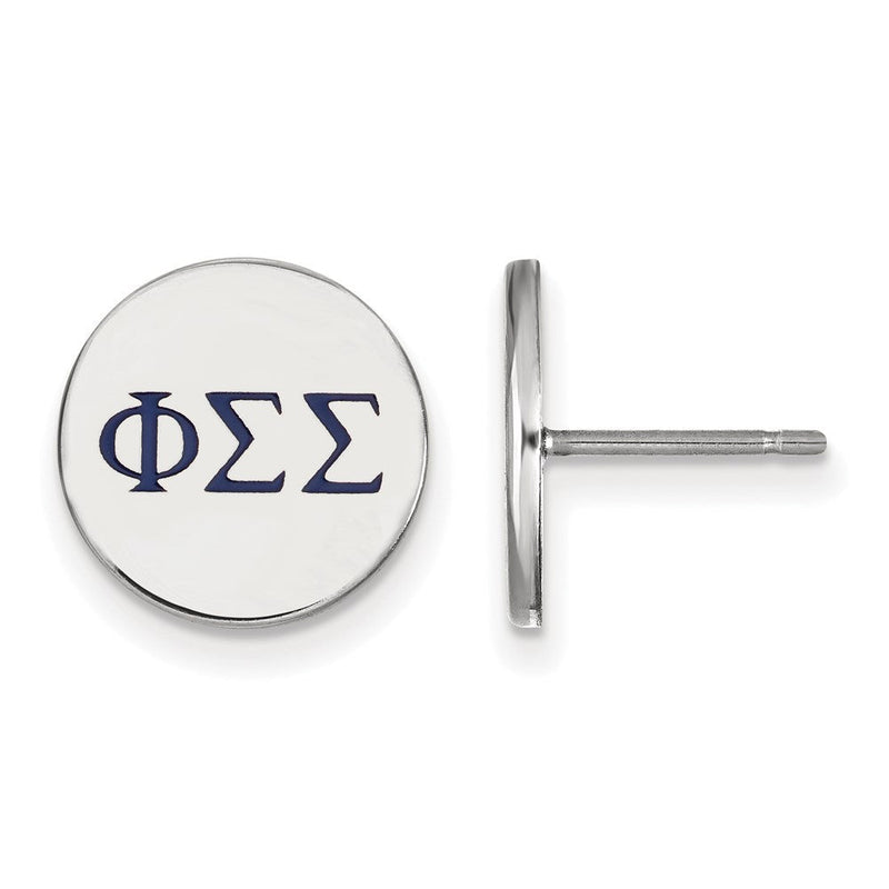 Sterlingsilber Rhodiniert Logoart Phi Sigma Sorority Greek Buchstaben Farbe Emaille Ohrstecker
