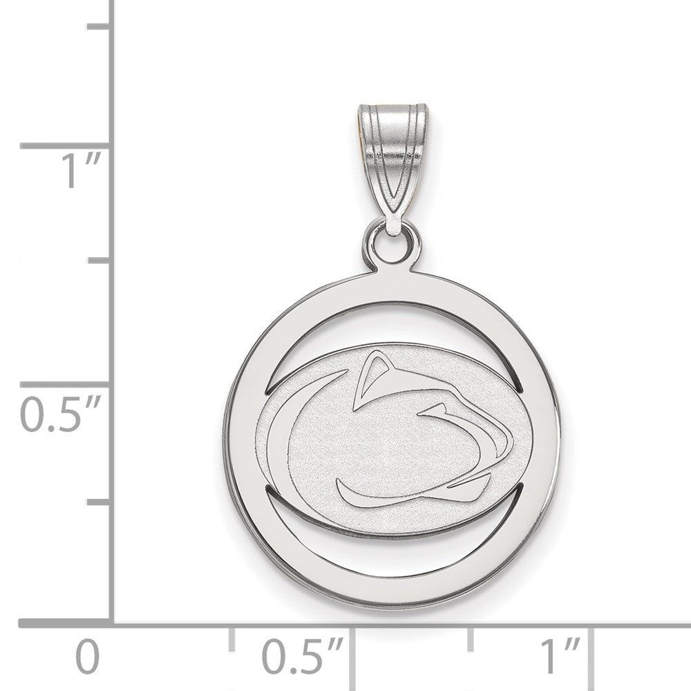 Sterlingsilber Rhodiniert Logoart Penn State University Löwe Mittel Kreis Anhänger