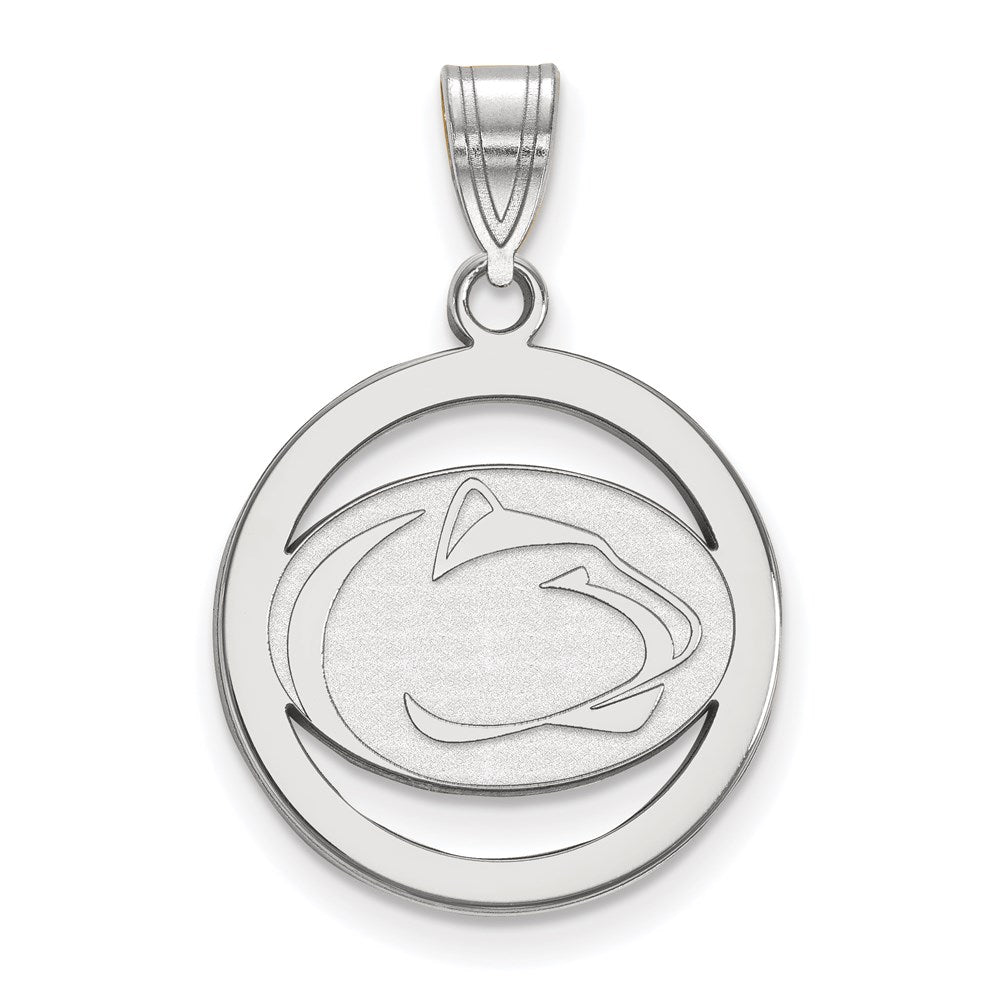 Sterlingsilber Rhodiniert Logoart Penn State University Löwe Mittel Kreis Anhänger