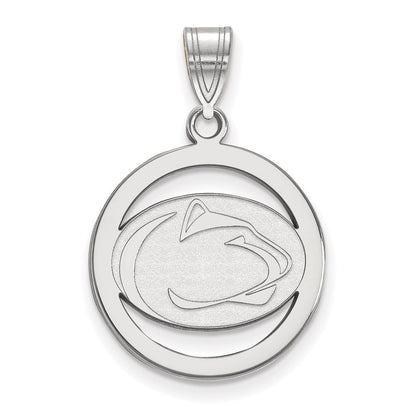 Sterlingsilber Rhodiniert Logoart Penn State University Löwe Mittel Kreis Anhänger