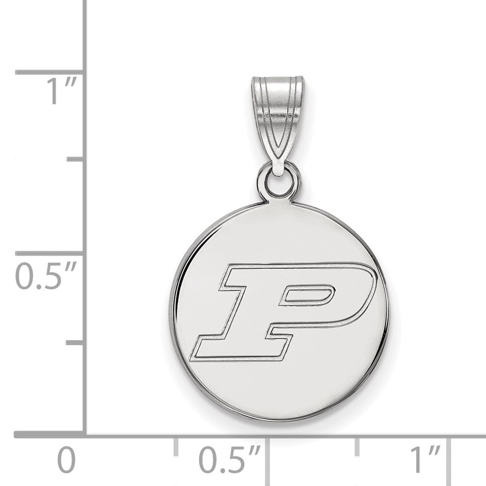 Sterlingsilber Rhodiniert Logoart Purdue University Buchstabe P Mittel Plättchen Anhänger