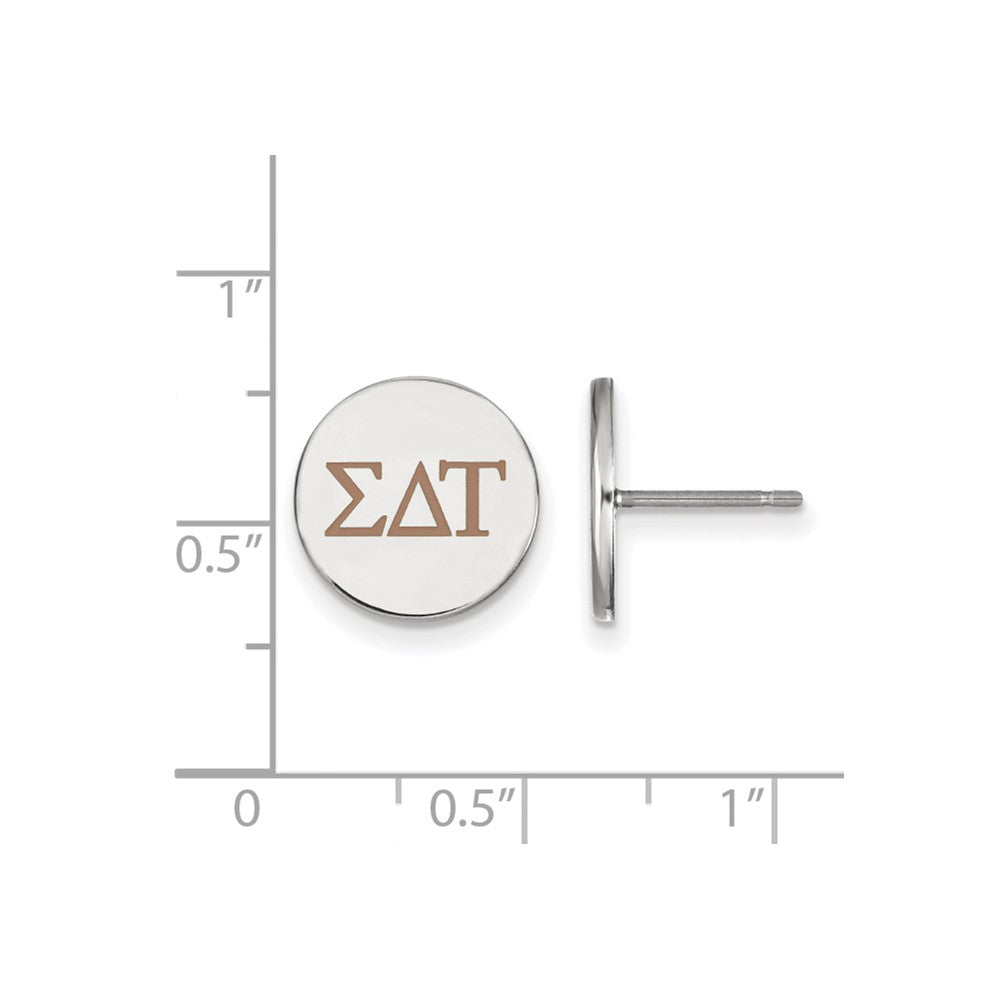Sterlingsilber Rhodiniert Logoart Sigma Delta Tau Sorority Greek Buchstaben Farbe Emaille Ohrstecker