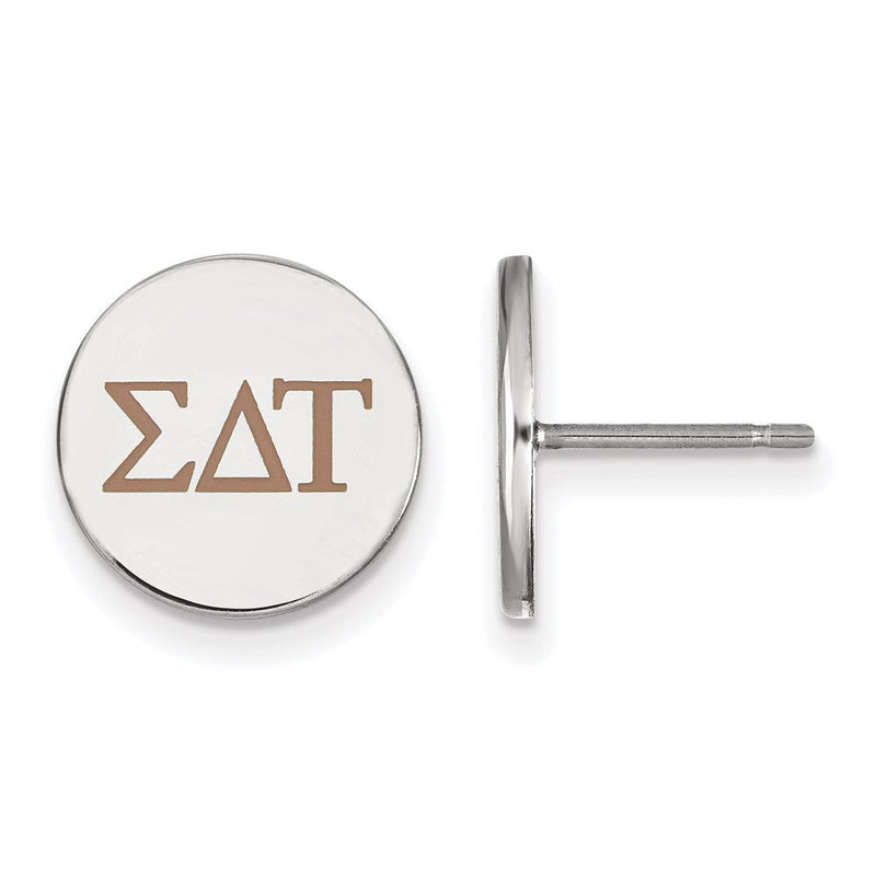 Sterlingsilber Rhodiniert Logoart Sigma Delta Tau Sorority Greek Buchstaben Farbe Emaille Ohrstecker