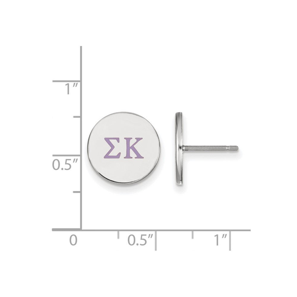 Sterlingsilber Rhodiniert Logoart Sigma Kappa Sorority Greek Buchstaben Farbe Emaille Ohrstecker