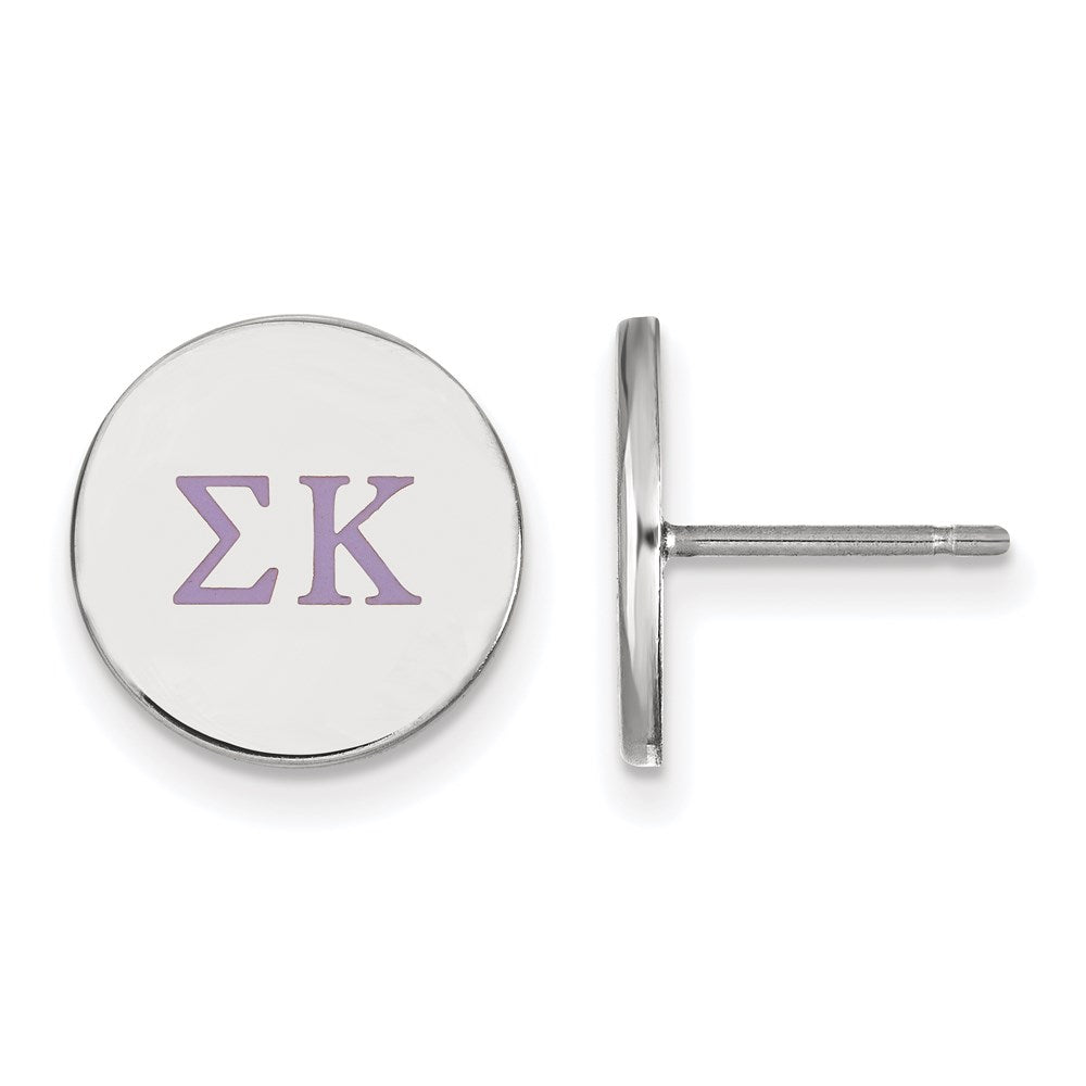 Sterlingsilber Rhodiniert Logoart Sigma Kappa Sorority Greek Buchstaben Farbe Emaille Ohrstecker