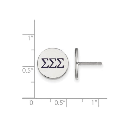 Sterlingsilber Rhodiniert Logoart Sigma Sorority Greek Buchstaben Farbe Emaille Ohrstecker