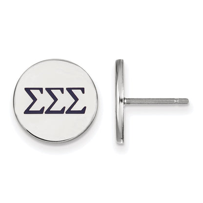 Sterlingsilber Rhodiniert Logoart Sigma Sorority Greek Buchstaben Farbe Emaille Ohrstecker