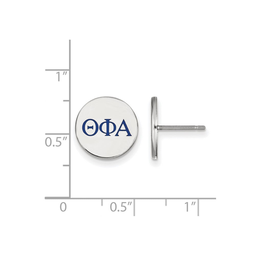 Sterlingsilber Rhodiniert Logoart Theta Phi Alpha Sorority Greek Buchstaben Farbe Emaille Ohrstecker