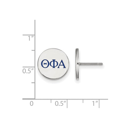 Sterlingsilber Rhodiniert Logoart Theta Phi Alpha Sorority Greek Buchstaben Farbe Emaille Ohrstecker