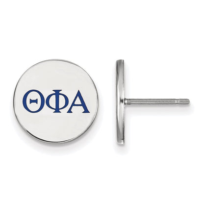 Sterlingsilber Rhodiniert Logoart Theta Phi Alpha Sorority Greek Buchstaben Farbe Emaille Ohrstecker