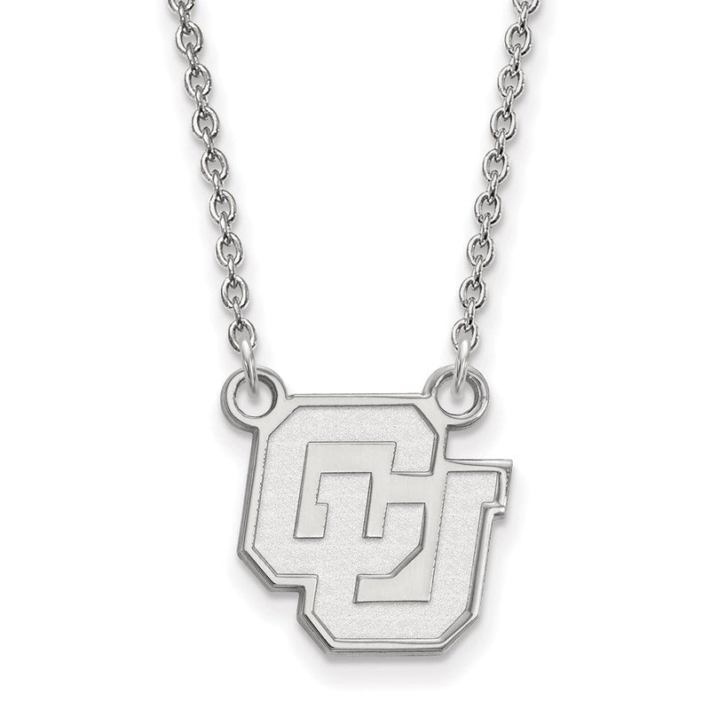 10K Weißgold Logoart University Of Colorado C U Klein Anhänger 18 Zoll Halskette