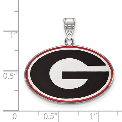 Sterlingsilber Rhodiniert Logoart University Of Georgia Buchstabe G Groß Emailliert Anhänger
