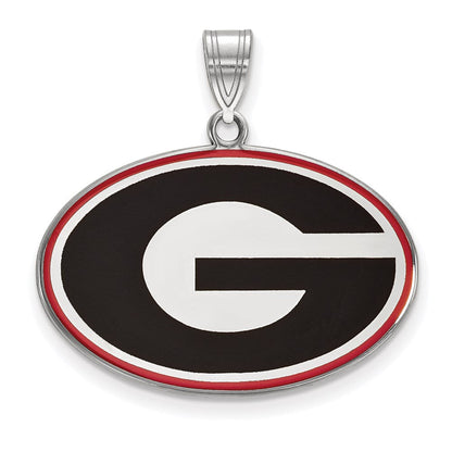 Sterlingsilber Rhodiniert Logoart University Of Georgia Buchstabe G Groß Emailliert Anhänger
