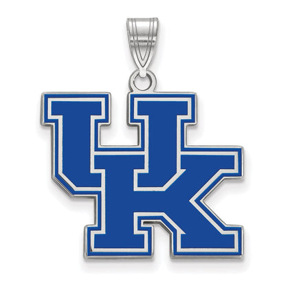 Sterlingsilber Rhodiniert Logoart University Of Kentucky U K Groß Emailliert Anhänger