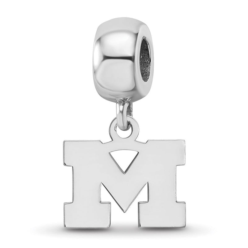 Sterlingsilber Rhodiniert Logoart University Of Michigan Xs Hängend Perle