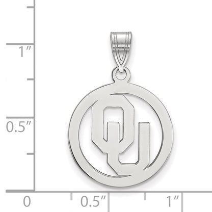 Sterlingsilber Rhodiniert Logoart University Of Oklahoma O U Mittel Kreis Anhänger