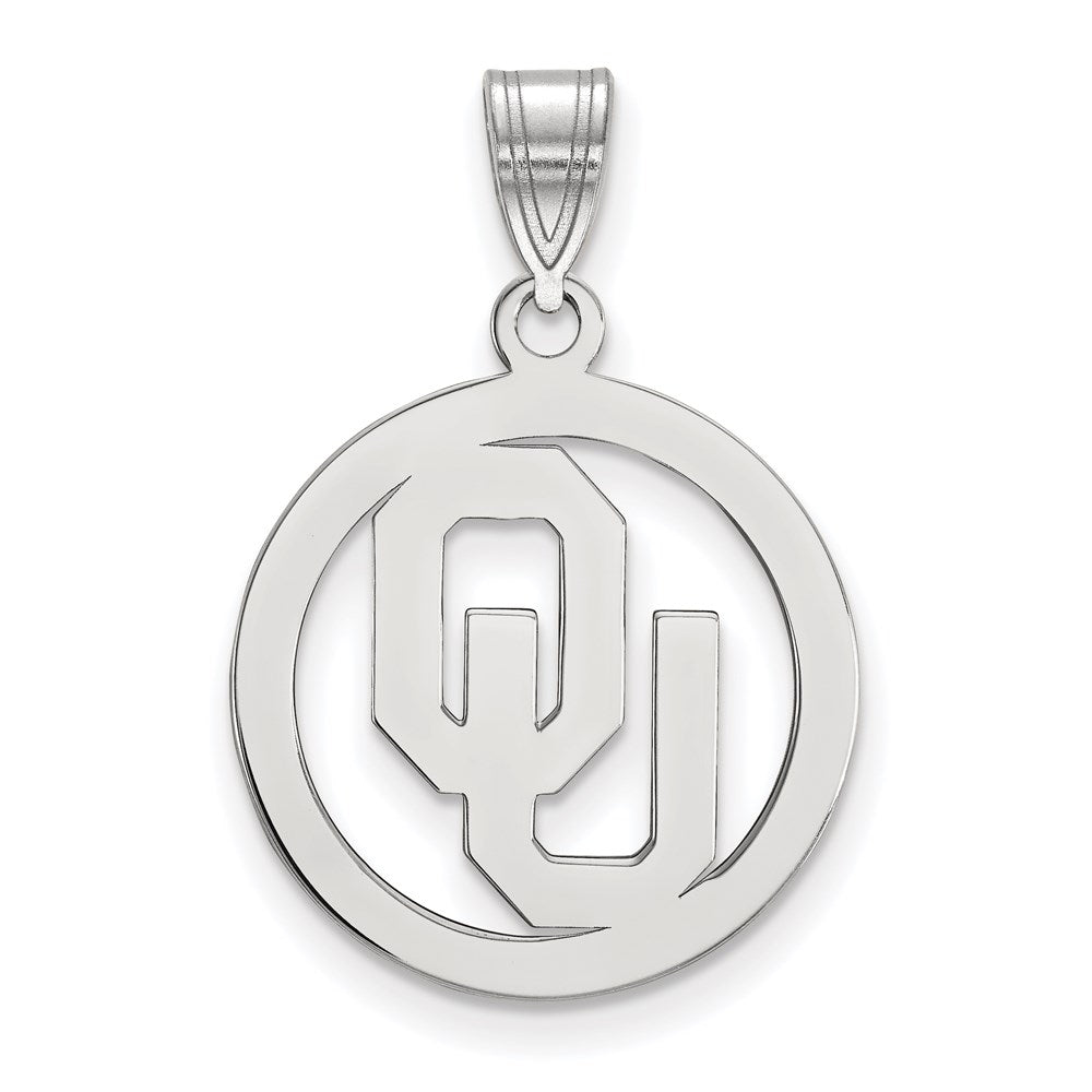 Sterlingsilber Rhodiniert Logoart University Of Oklahoma O U Mittel Kreis Anhänger