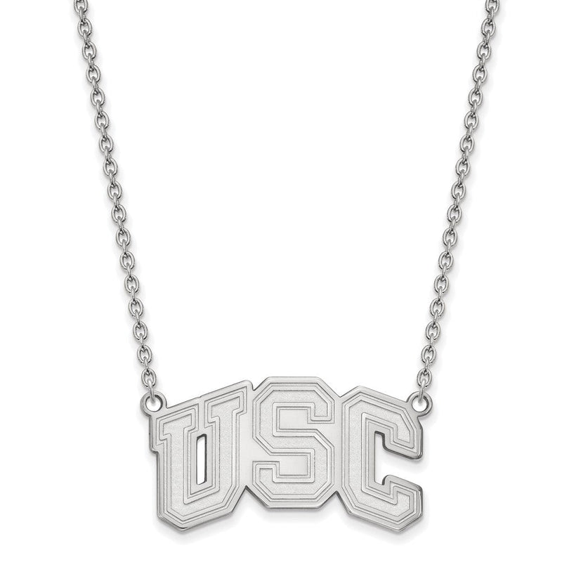 10K Weißgold University Of Southern California U S C Groß Anhänger 18 Zoll Halskette