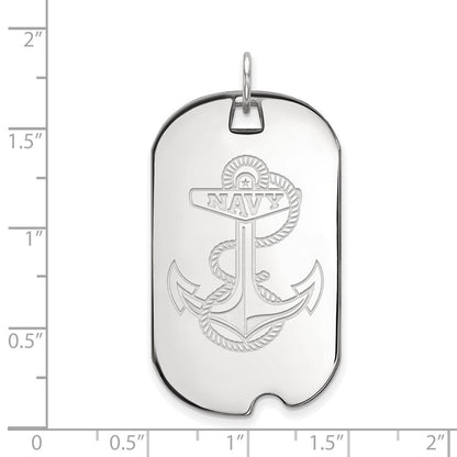 10K Weißgold Logoart Us Naval Akademie Anker Groß Erkennungsmarke Anhänger