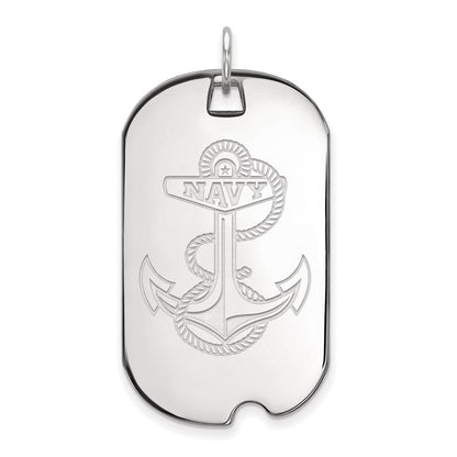 10K Weißgold Logoart Us Naval Akademie Anker Groß Erkennungsmarke Anhänger
