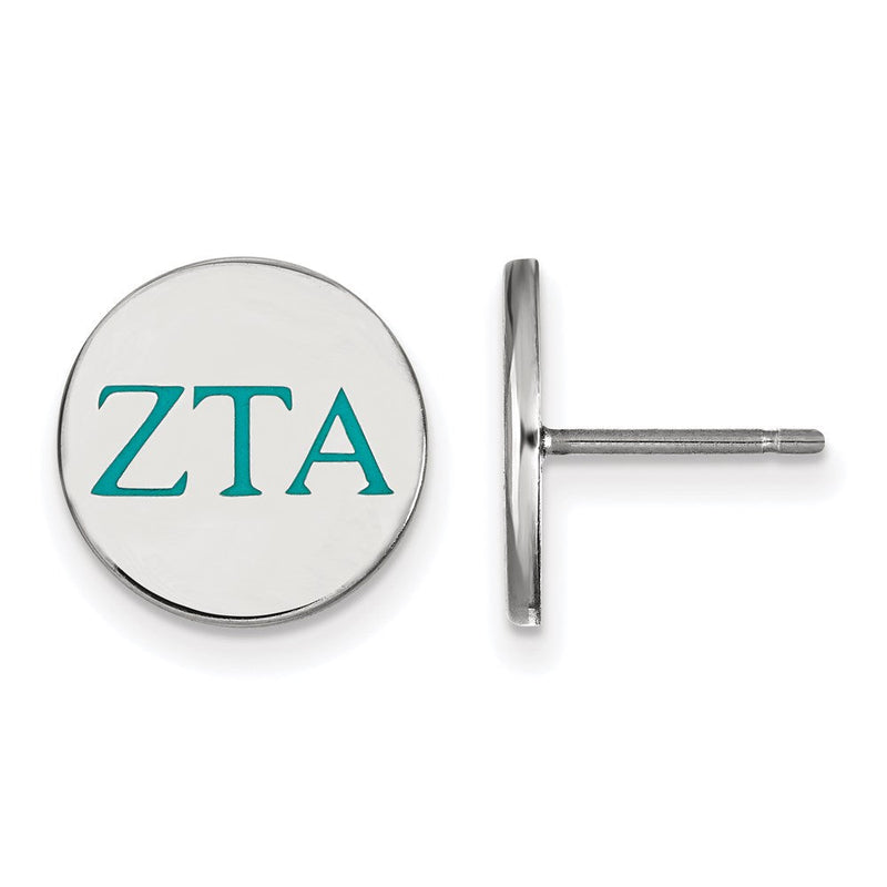 Sterlingsilber Rhodiniert Logoart Zeta Tau Alpha Sorority Greek Buchstaben Farbe Emaille Ohrstecker