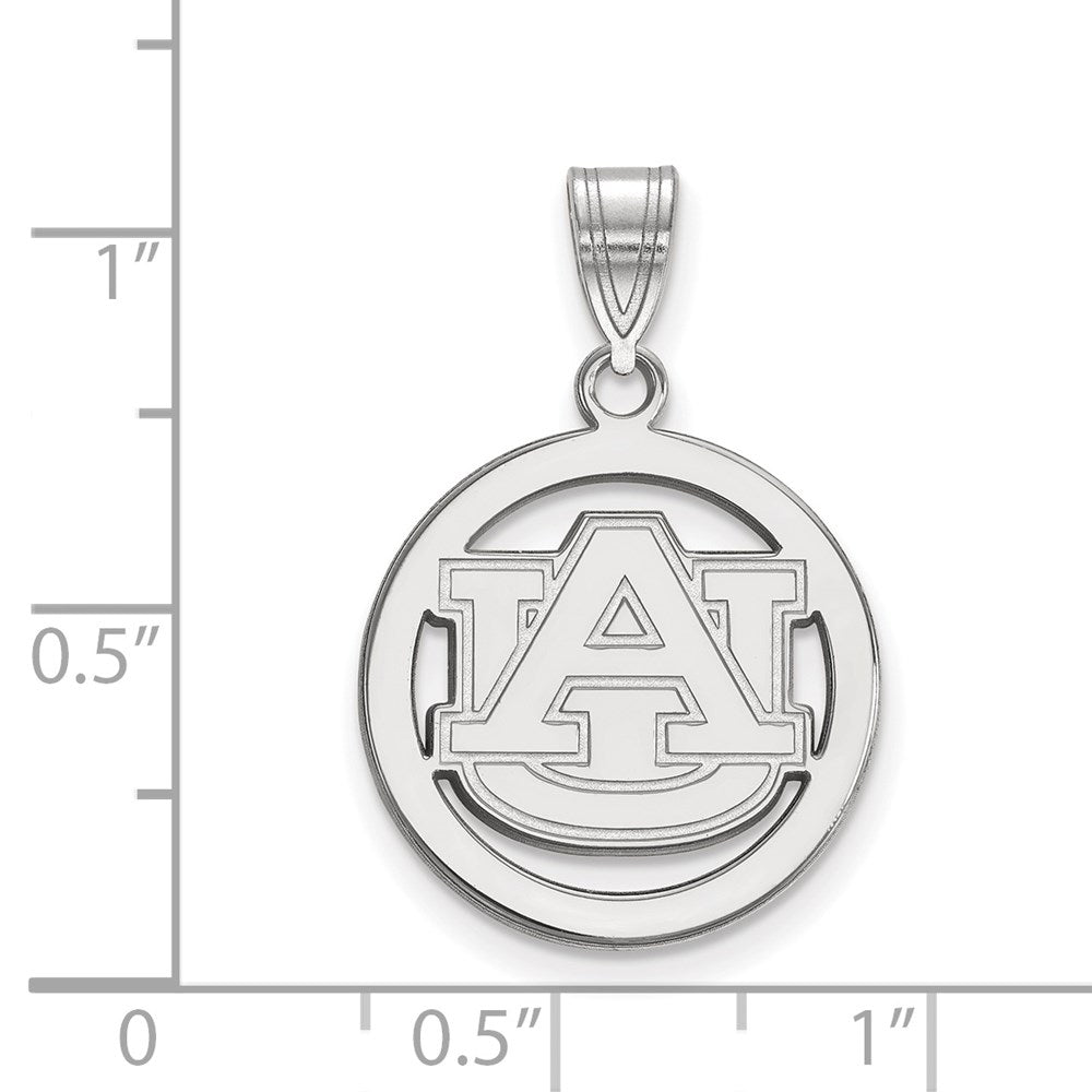 Sterlingsilber Rhodiniert Logoart Auburn University Mittel Kreis Anhänger.