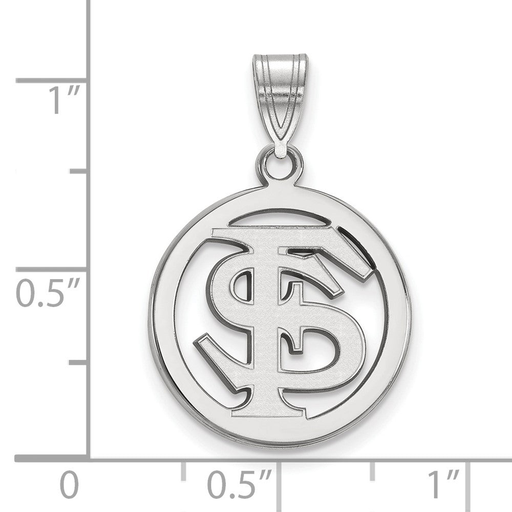 Sterlingsilber Rhodiniert Logoart Florida State University F S Mittel Kreis Anhänger