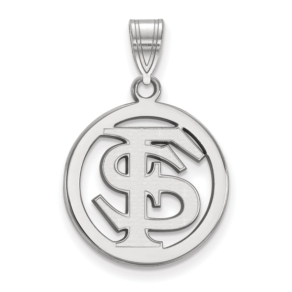 Sterlingsilber Rhodiniert Logoart Florida State University F S Mittel Kreis Anhänger