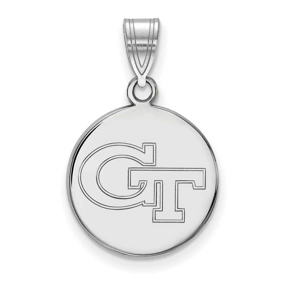 Sterlingsilber Rhodiniert Logoart Georgia Institut Of Technologie G T Mittel Plättchen Anhänger