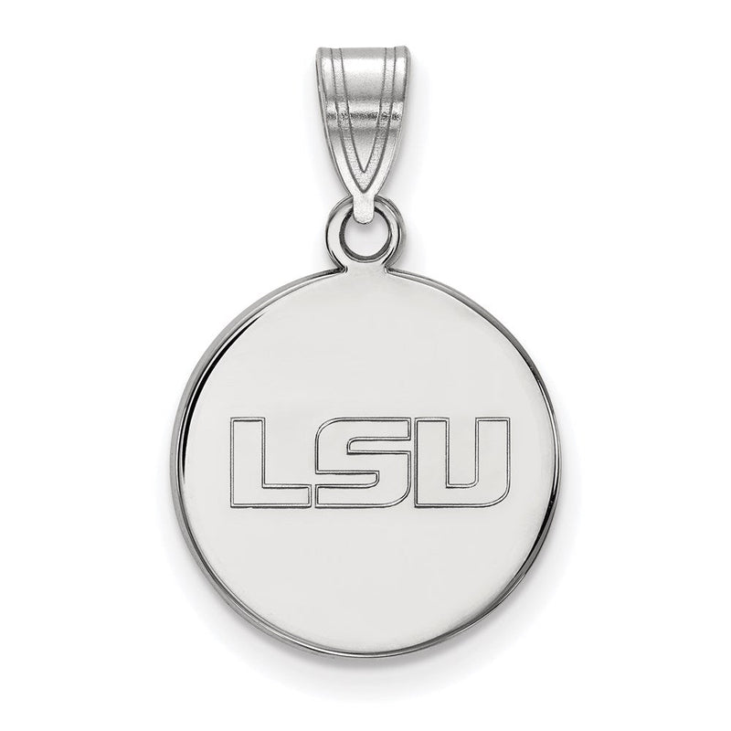 10K Weißgold Logoart Louisiana State University L S U Mittel Plättchen Anhänger