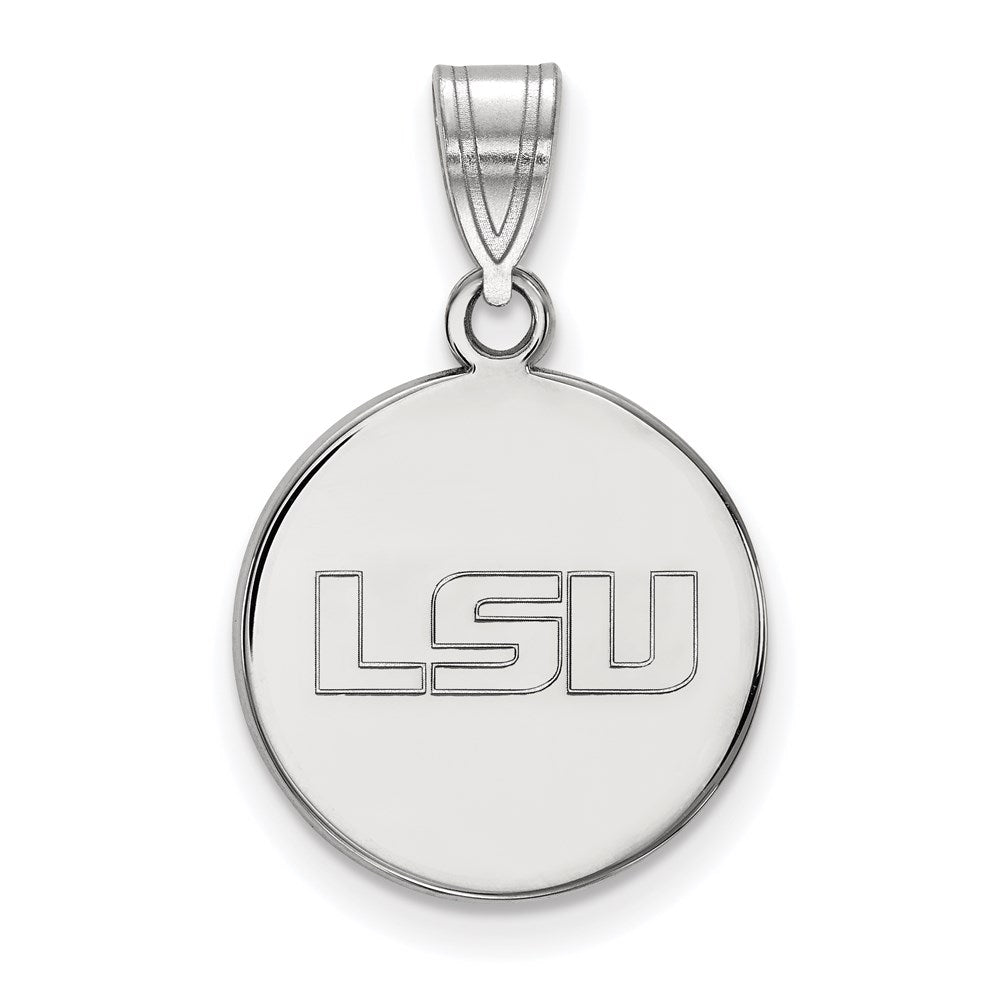Sterlingsilber Rhodiniert Logoart Louisiana State University L S U Mittel Plättchen Anhänger