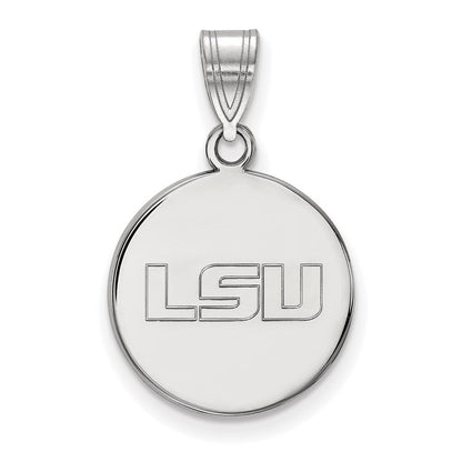 Sterlingsilber Rhodiniert Logoart Louisiana State University L S U Mittel Plättchen Anhänger