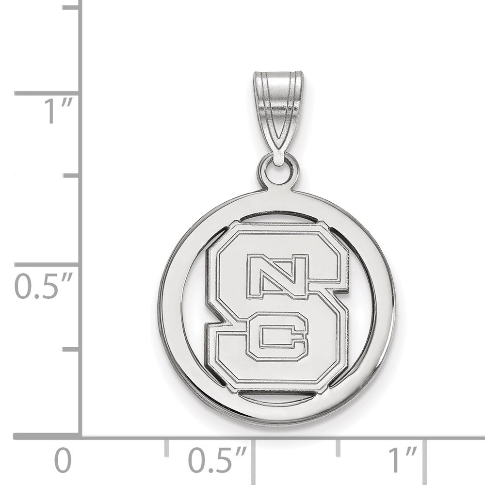 Sterlingsilber Rhodiniert Logoart North Carolina State University N C S Klein Kreis Anhänger