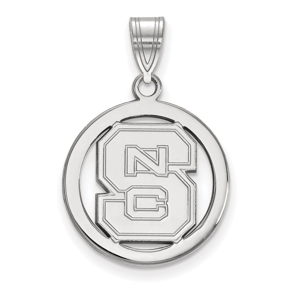 Sterlingsilber Rhodiniert Logoart North Carolina State University N C S Klein Kreis Anhänger