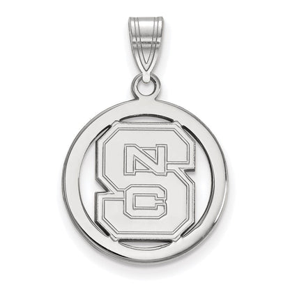 Sterlingsilber Rhodiniert Logoart North Carolina State University N C S Klein Kreis Anhänger