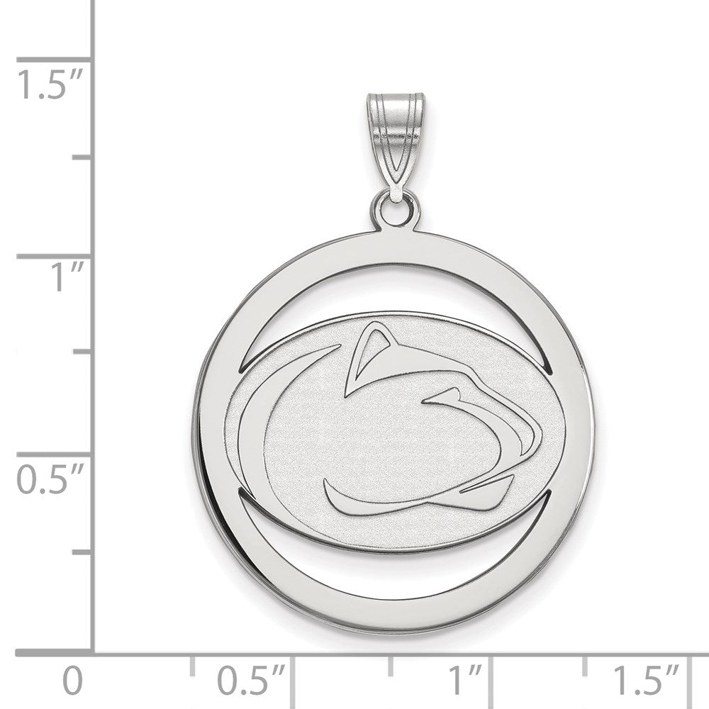 Sterlingsilber Rhodiniert Logoart Penn State University Löwe Extra Groß Kreis Anhänger