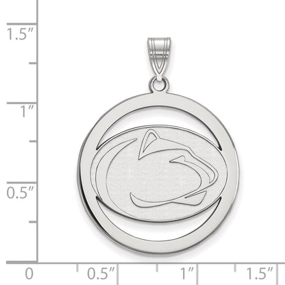 Sterlingsilber Rhodiniert Logoart Penn State University Löwe Extra Groß Kreis Anhänger