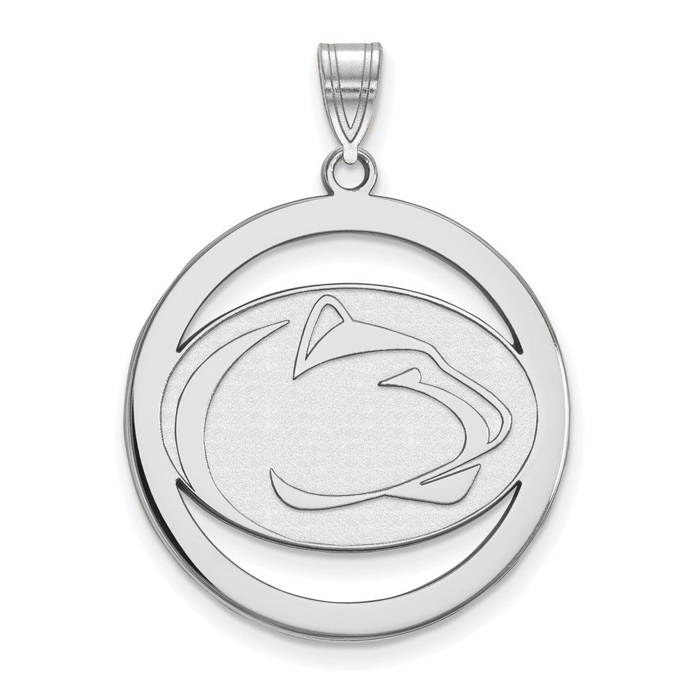 Sterlingsilber Rhodiniert Logoart Penn State University Löwe Extra Groß Kreis Anhänger