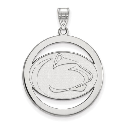 Sterlingsilber Rhodiniert Logoart Penn State University Löwe Extra Groß Kreis Anhänger