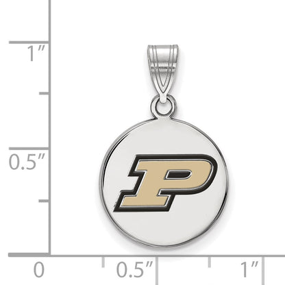 Sterlingsilber Rhodiniert Logoart Purdue University Buchstabe P Mittel Emailliert Plättchen Anhänger