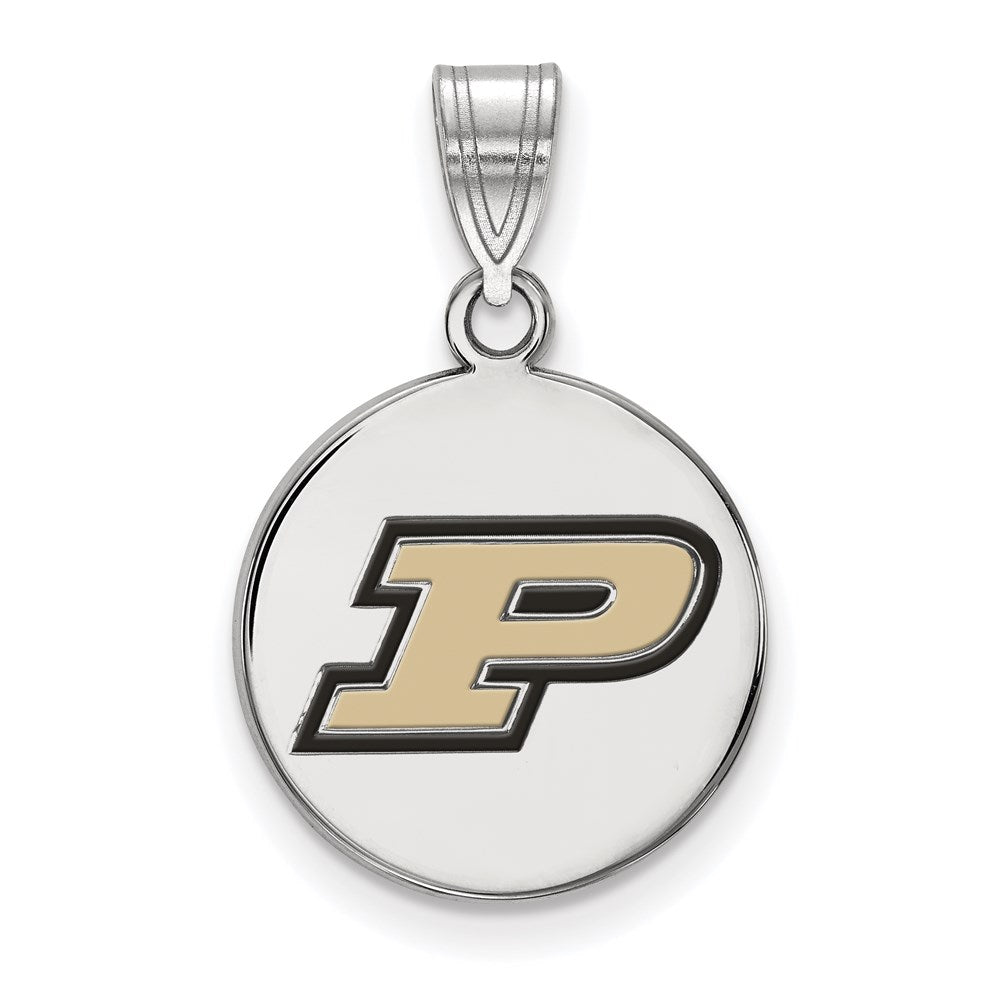Sterlingsilber Rhodiniert Logoart Purdue University Buchstabe P Mittel Emailliert Plättchen Anhänger